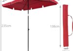 Stačiakampis pakreiptas skėtis nuo saulės 200 x 125 cm.