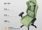 Premium klasės, ergonomiška „Dowinx” žaidimų kėdė. GREEN (ECO lether)