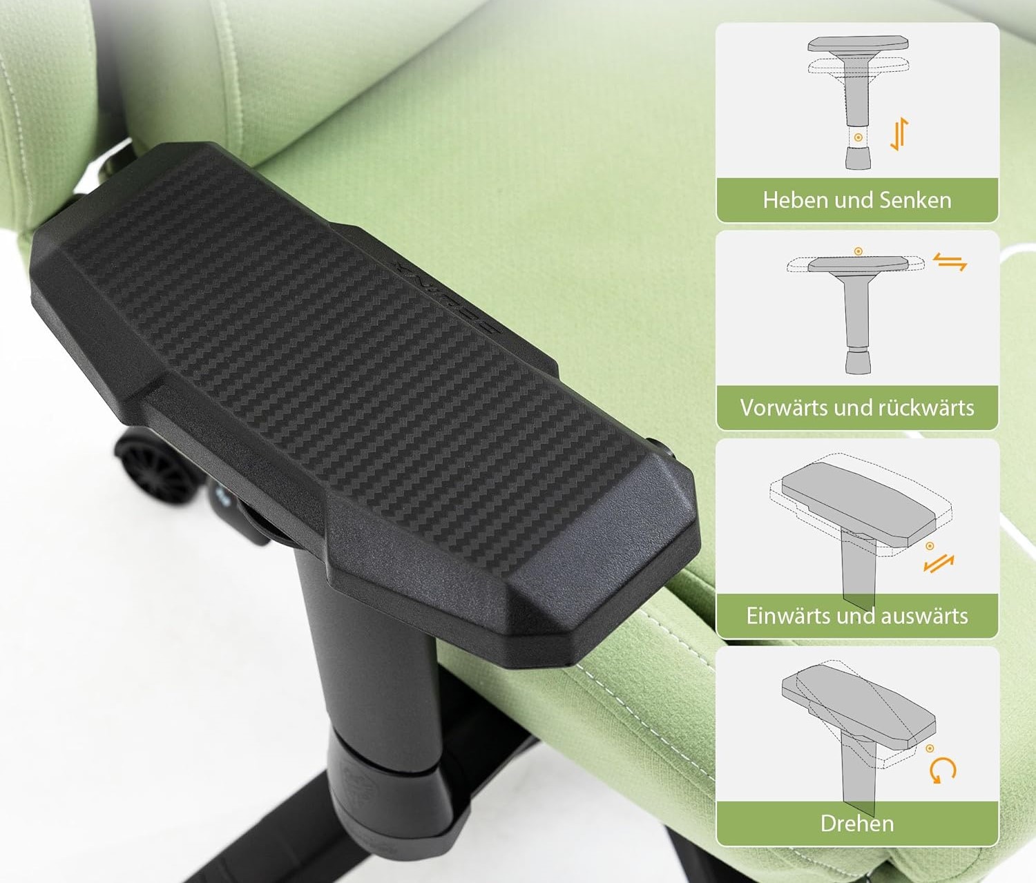 Premium klasės, ergonomiška „Dowinx” žaidimų kėdė. GREEN (ECO lether)