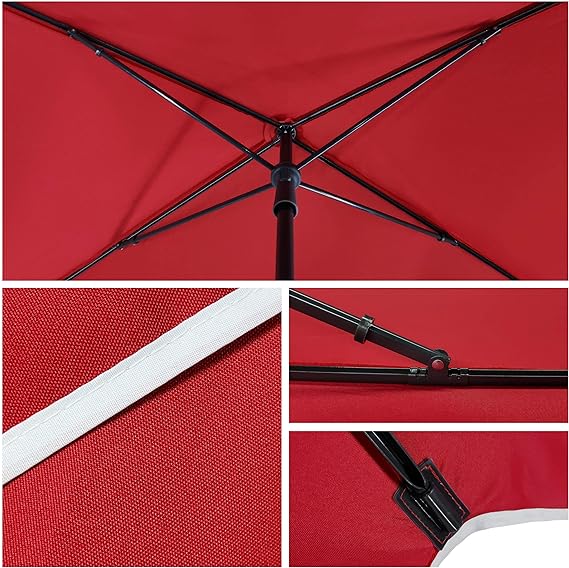 Stačiakampis pakreiptas skėtis nuo saulės 200 x 125 cm.