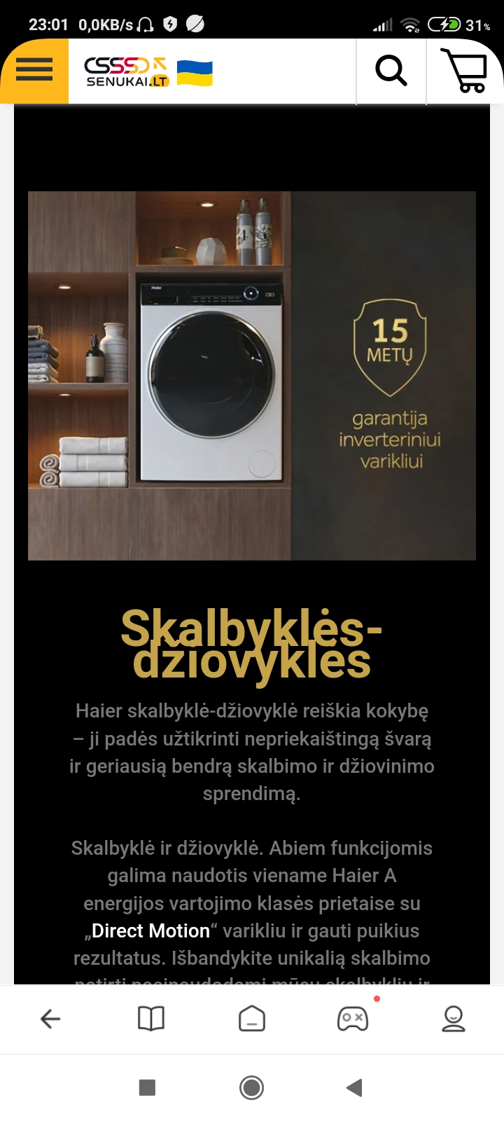 Itališka buitinė technika “haier” gera kaina.