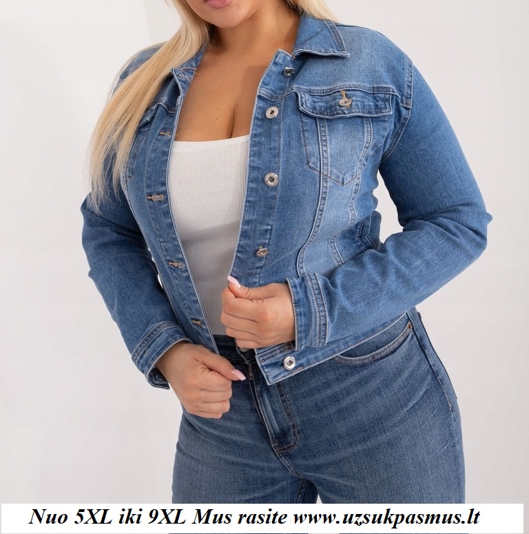 Džinsiniai švarkai dideli dydžiai