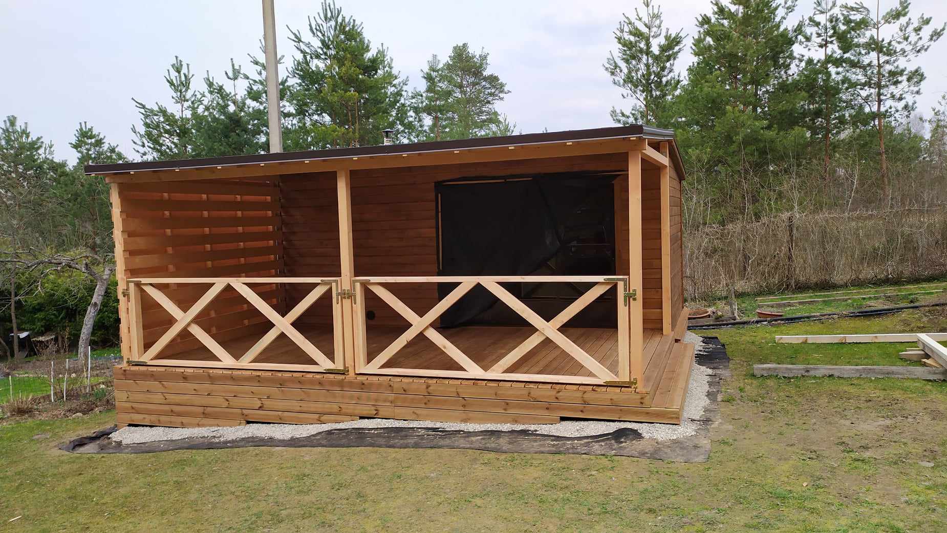 Stalius, dailidė, karkasai, terasos, stoginės