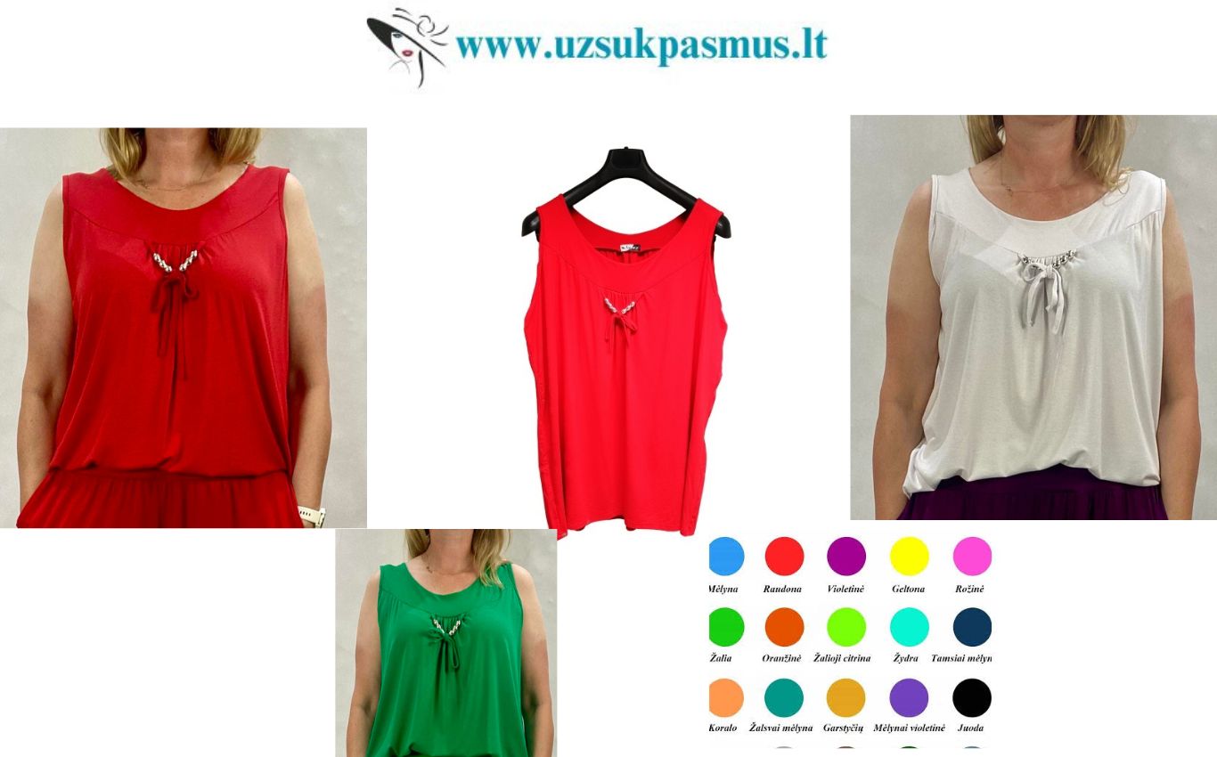 Didelių dydžių palaidinė be rankovių