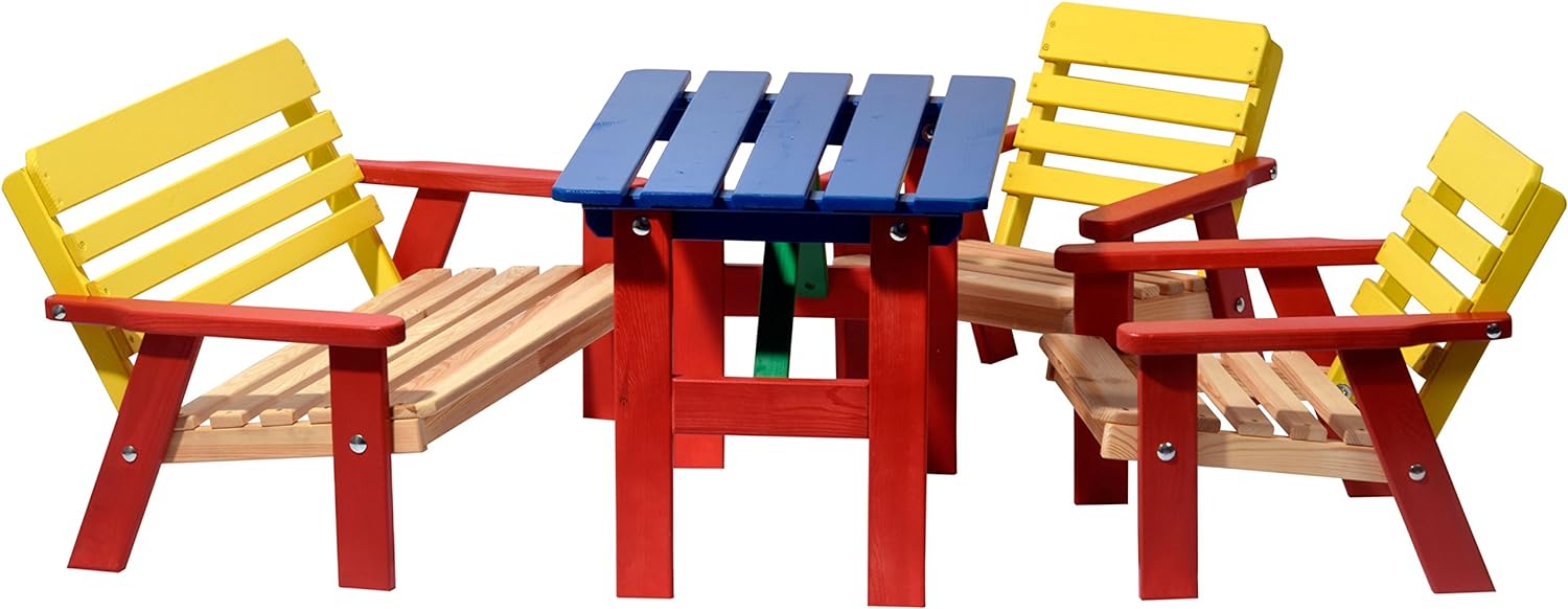 Vaikiškų lauko baldų komplektas.