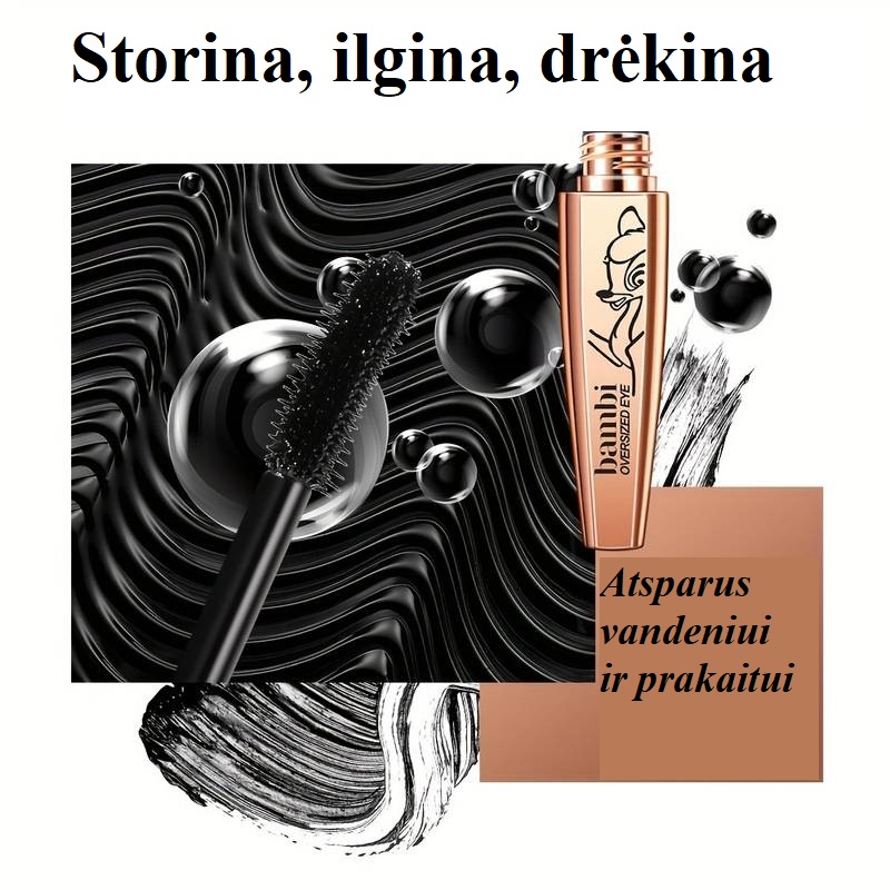 Blakstienas ilginantis tušas. Atsparus vandeniui ir prakaitui