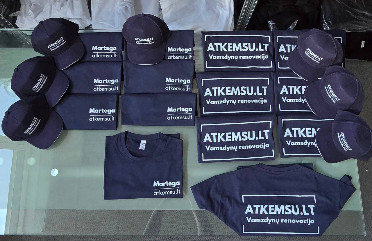 Spauda ant marškinėlių ir kitų tekstilės gaminių