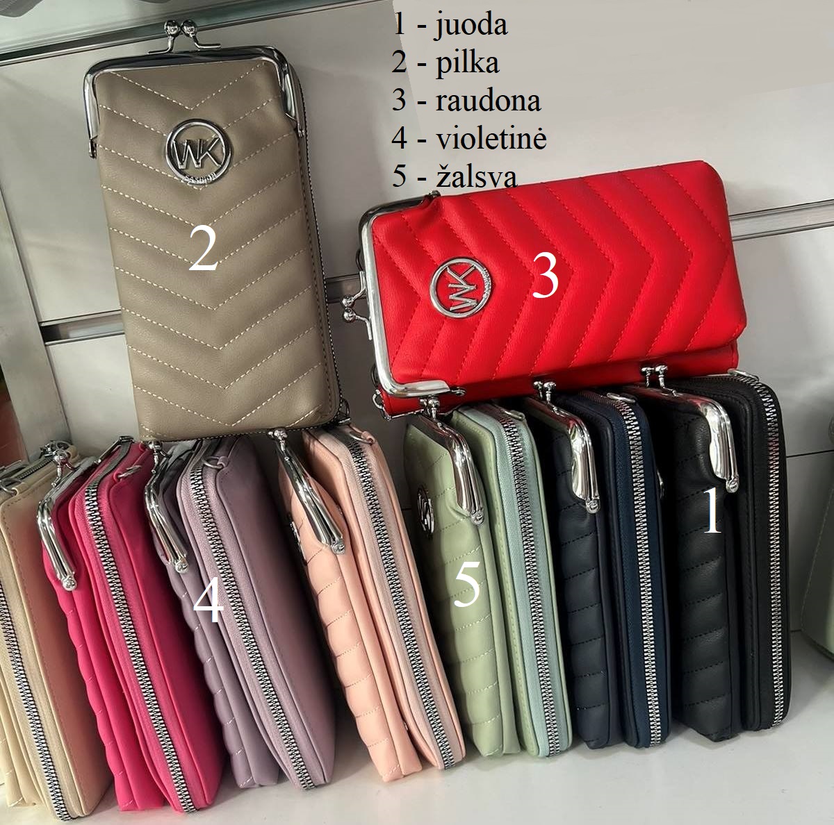 Moteriška piniginė su dėklu telefonui arba akiniams