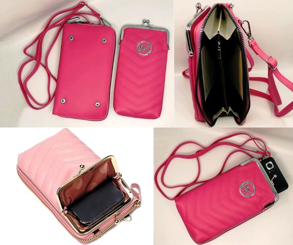 Moteriška piniginė su dėklu telefonui arba akiniams