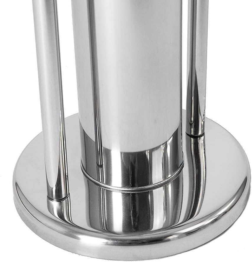 Nerūdijančio plieno, tualeto šepetys su ritinėlių laikikliu.