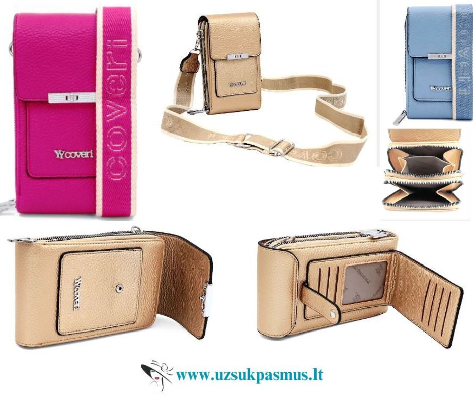 Moteriška piniginė su dėklu telefonui