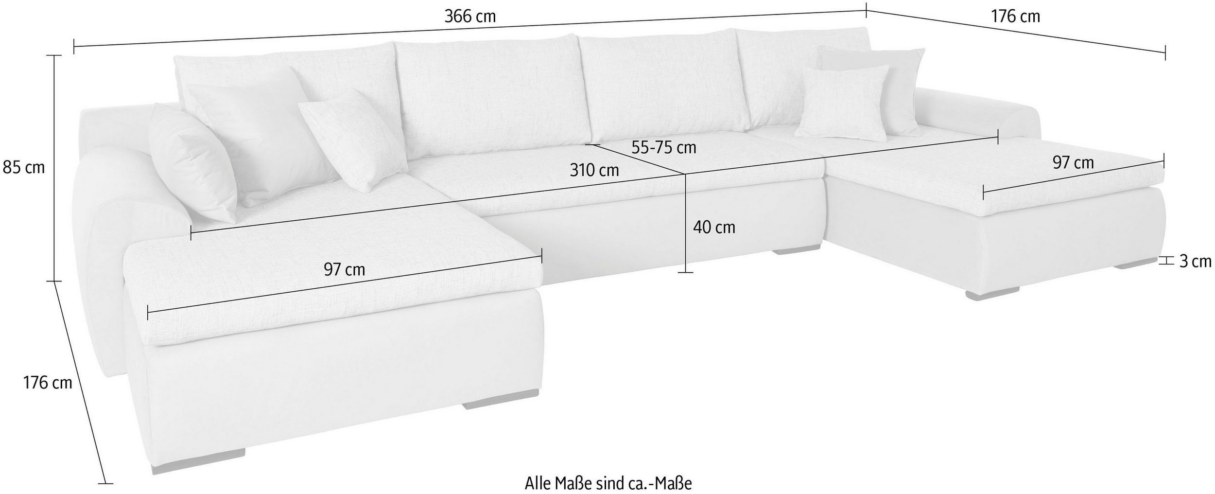 Minkštas kampas “Win” U formos