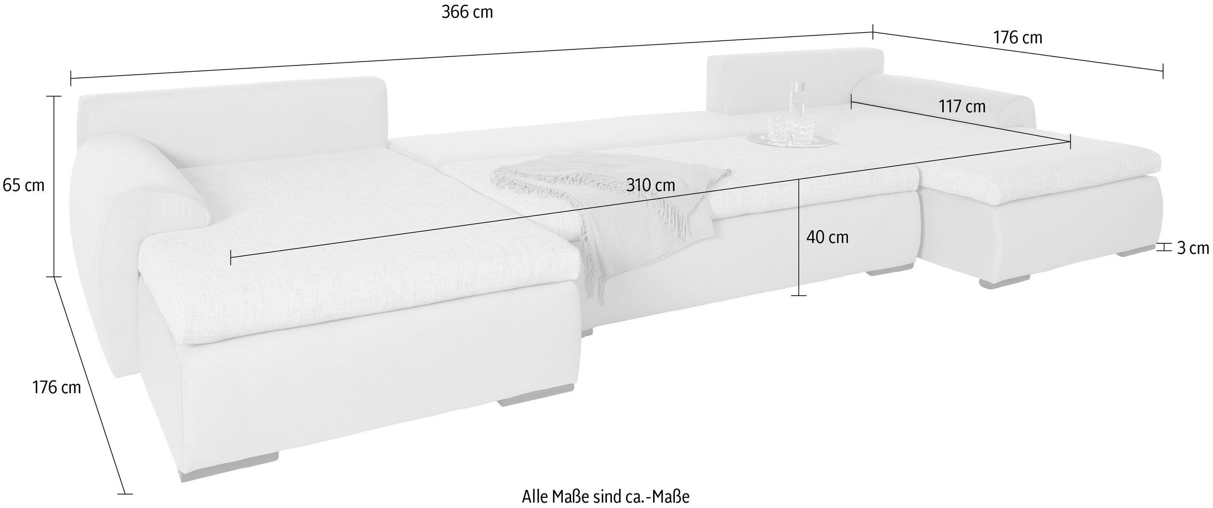 Minkštas kampas “Win” U formos