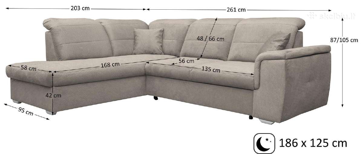 Minkštas kampas “Bergan su miego funkcija ir dėže