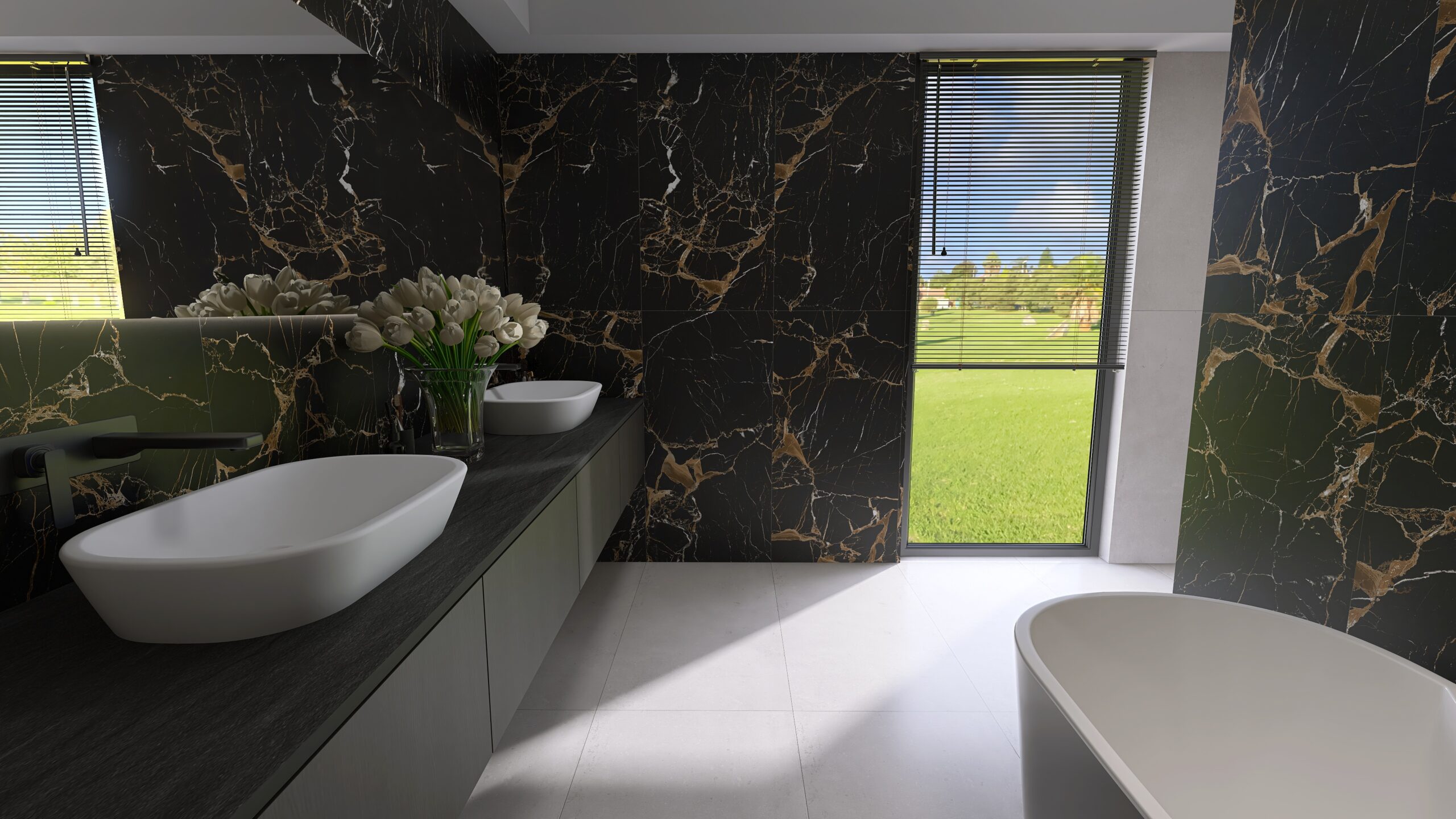 Akmens masės plytelės grindims ir sienoms