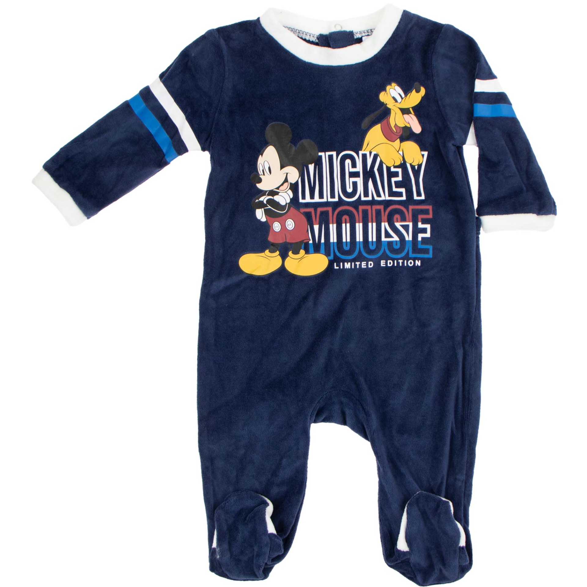 Tamsiai mėlynas veliūrinis kombinezonas Mickey Mouse