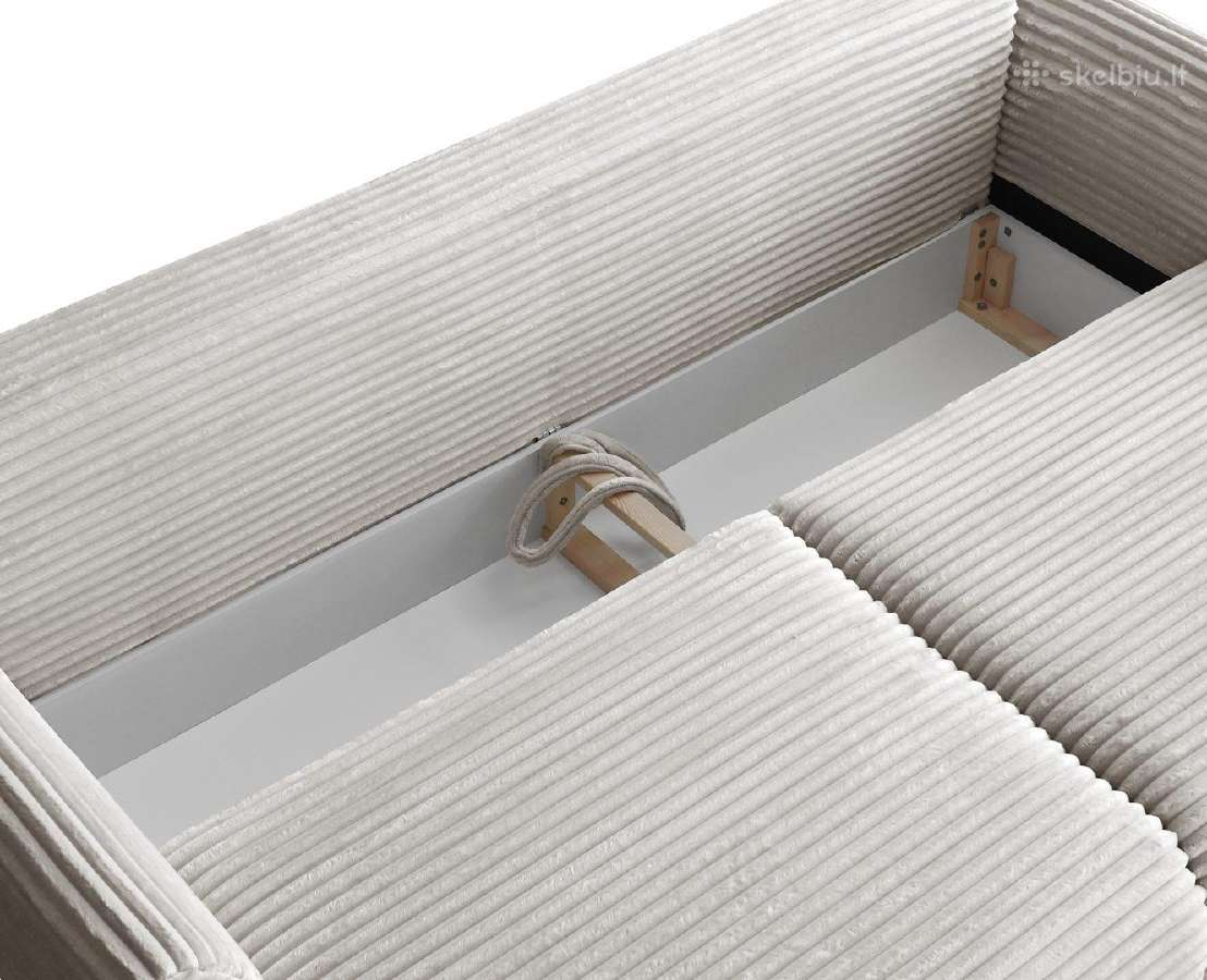 Pilka sofa-lova “Tamir su dėže patalynei