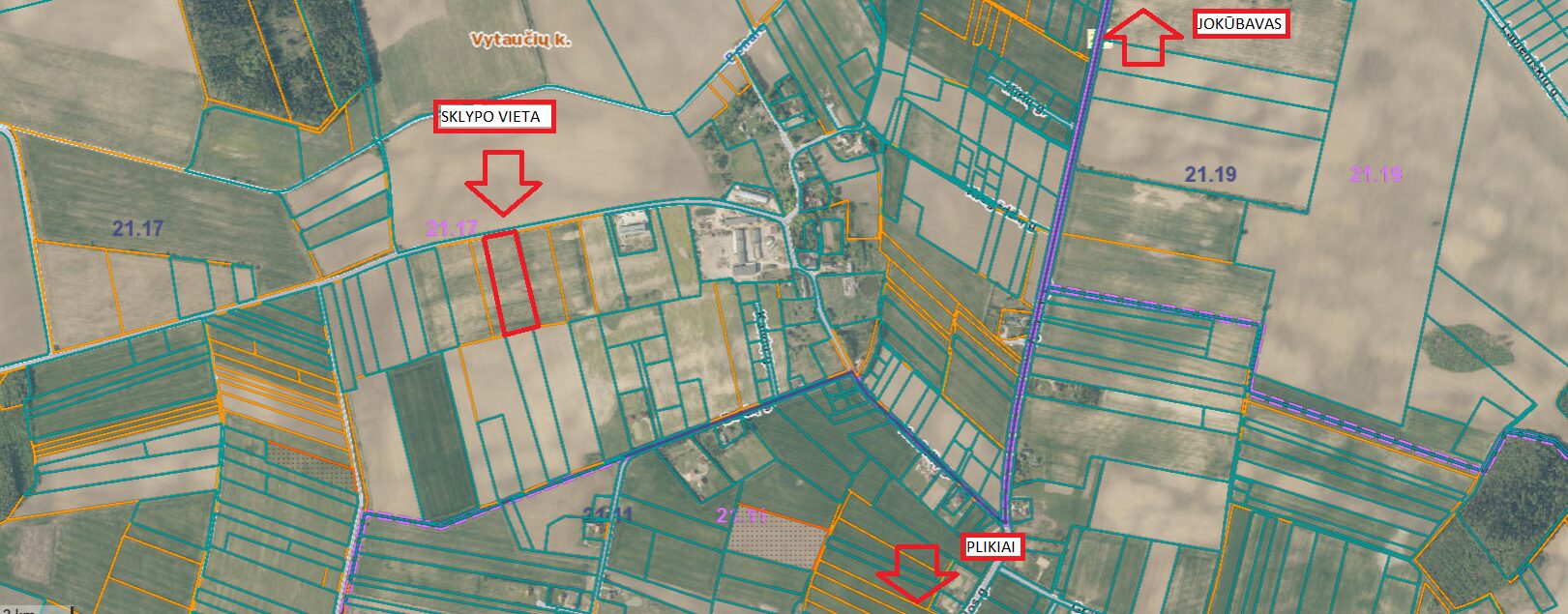 Parduodamas žemės ūkio paskirties sklypas Vytaučių km. (Prie Plikių)