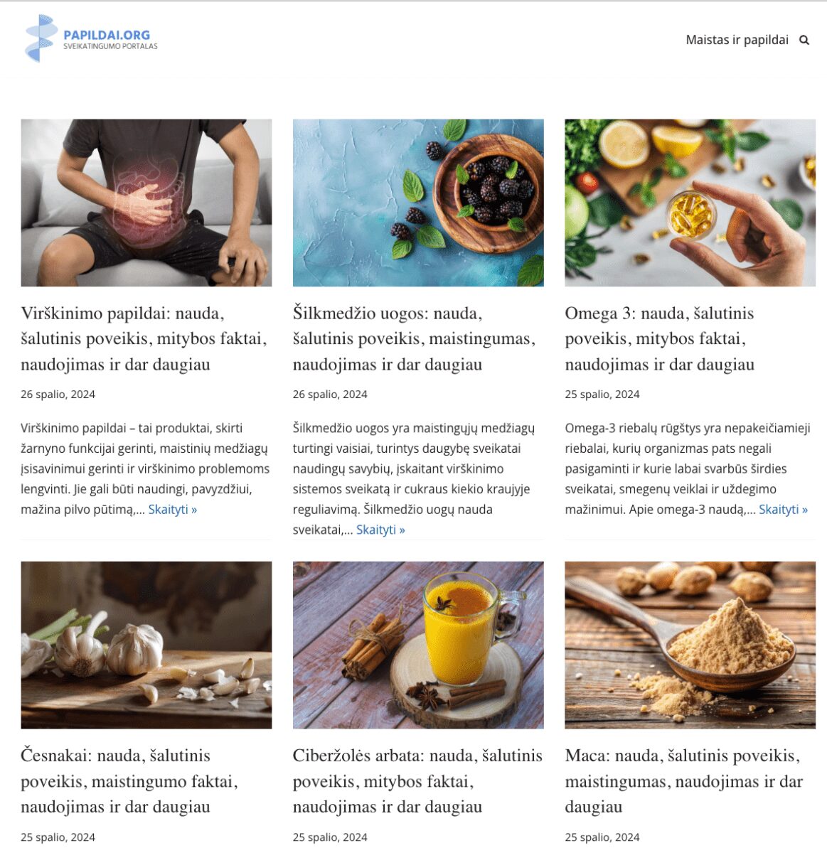 Papildai.org – Papildai, maistas ir kiti sveikatingumo dalykai kurie aktualūs žmonėms