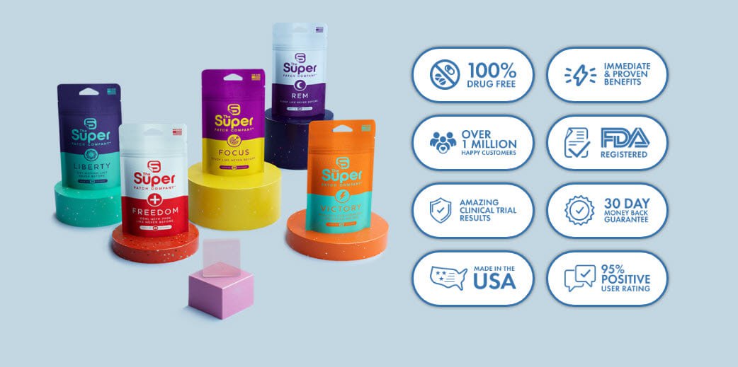 Super Patch technologija kurianti sveikatingumą jūsų protui, sąmonei ir organizmui. Kainos įvairios priklauso nuo pakuočių kombinacijų