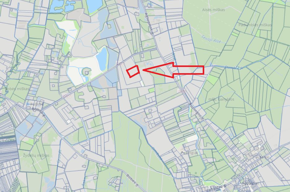 PARDUODAMAS ŽEMĖS ŪKIO PASKIRTIES SKLYPAS POZINGIŲ K.