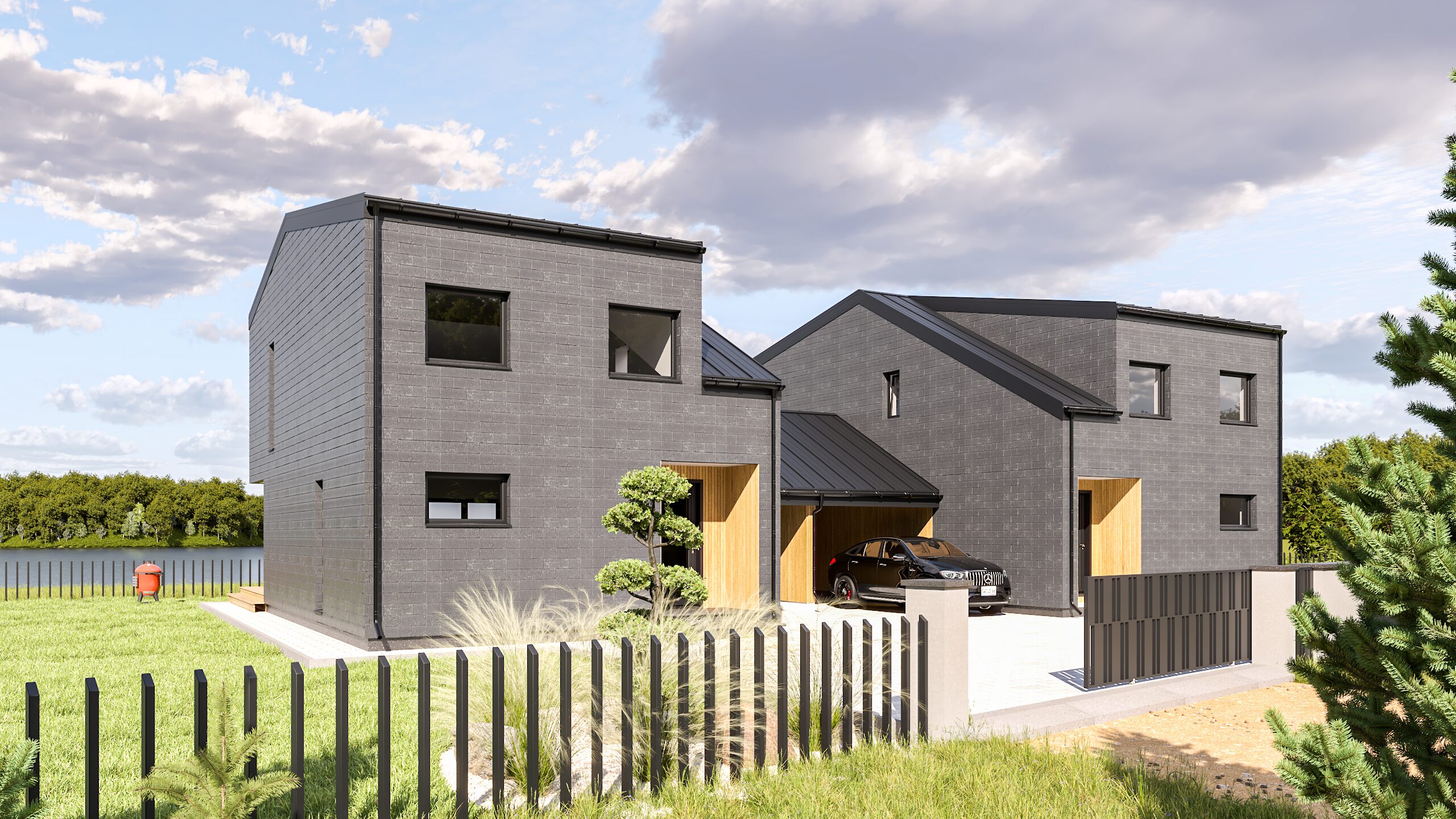 Dvibutis namas Vilniaus raj. prie pat Riešės ežero