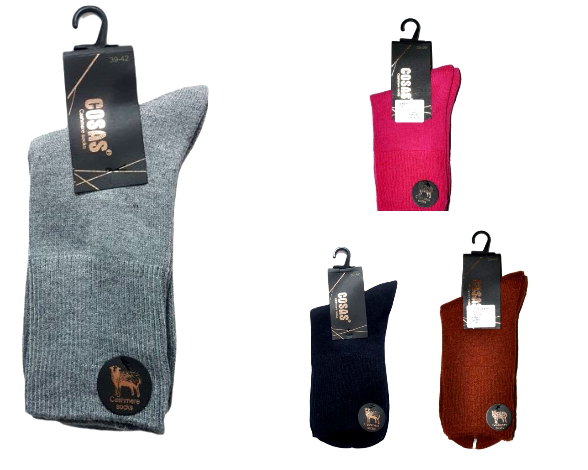 Moteriškos ir vyriškos Cosas kojinės su kašmyro, alpakos vilna