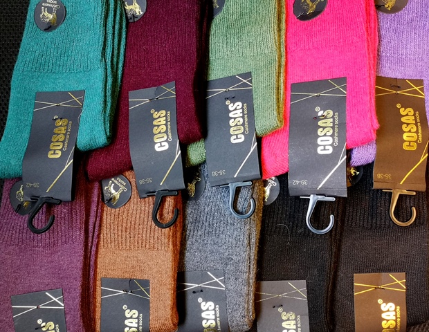 Moteriškos ir vyriškos Cosas kojinės su kašmyro, alpakos vilna