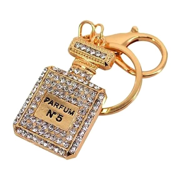 Prabangiai atrodantis raktų pakabukas „kvepalų buteliukas”