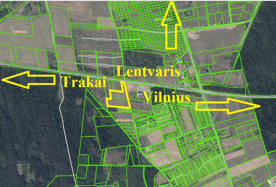 4.1064 HA ŽEMĖS SKLYPAS UŽUKAMPIO K. LENTVARIO SEN. TRAKŲ R. SAV.