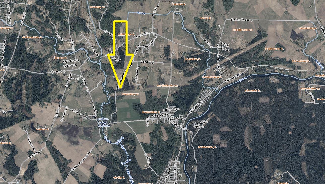 61,4757 HA ŽEMĖS SKLYPAS VILNIAUS R.SAV., RIEŠĖS SEN., SKAIPIŠKIŲ K.