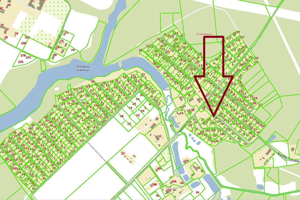 PARDUODAMAS ŽEMĖS SKLYPAS VILNIAUS R. SAV., MARIJAMPOLIO SEN., KALVELIŲ K., NAUJŲJŲ KALVELIŲ 1-OJI G. 8.