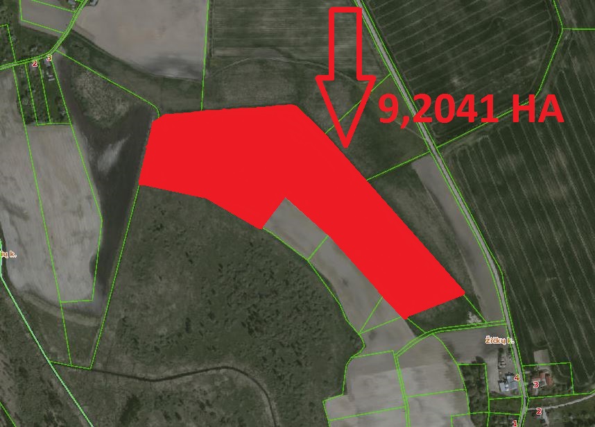 9.2041 HA ŽEMĖS SKLYPAS ŠIRVINTŲ R. SAV., BAGASLAVIŠKIS.