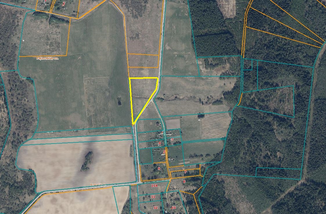 1,5704 HA ŽEMĖS SKLYPAS ŠIRVINTŲ R. SAV., JAUNIŪNŲ SEN., DRAUČIŲ k.