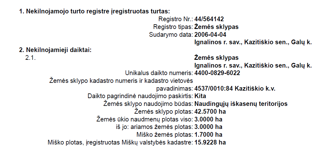 42,5700 ha durpynas (GALŲ DURPINO TERITORIJOJE).