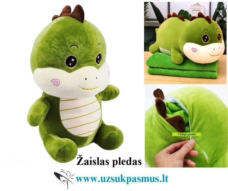 3 viename – pledas, žaislas, pagalvė