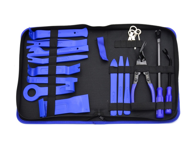 Plastikiniai tvirtinimai, salono ardymo įrankiai