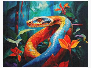 GrifonJ.redbubble.com-www.knygatau.lt-jungle-snake-piton-flowers-colorful-image