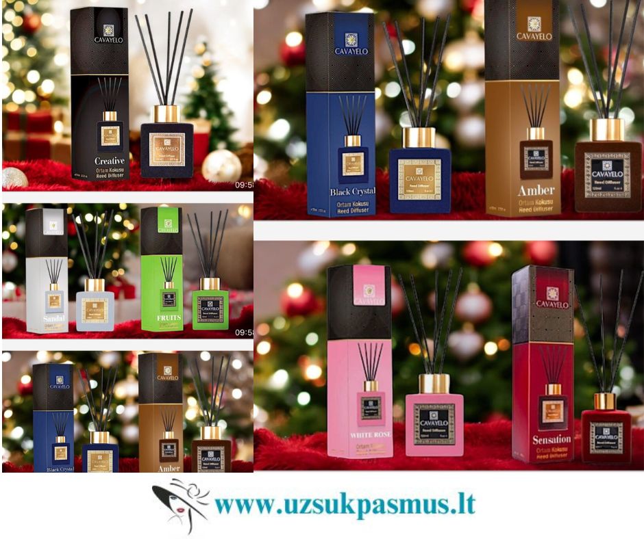 Cavayelo Black Crystal prabangūs namų kvapai stikliniame zomšiniame buteliuke