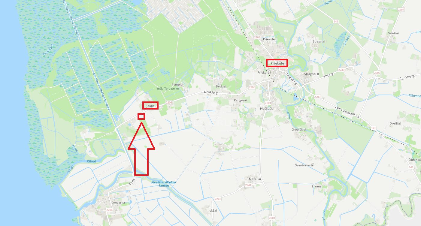 Parduodamas erdvus namų valdos sklypas Pjaulių k., Klaipėdos raj. (netoli Drevernos)