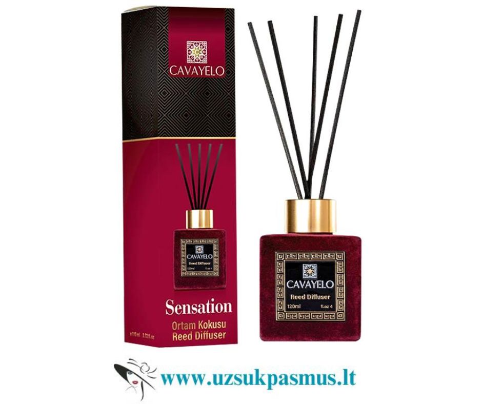 Cavayelo Black Crystal prabangūs namų kvapai stikliniame zomšiniame buteliuke