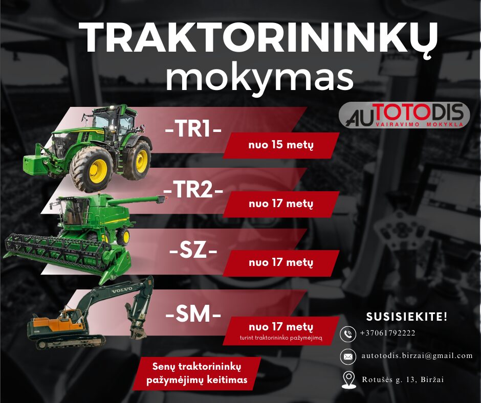 TRAKTORININKŲ MOKYMAS