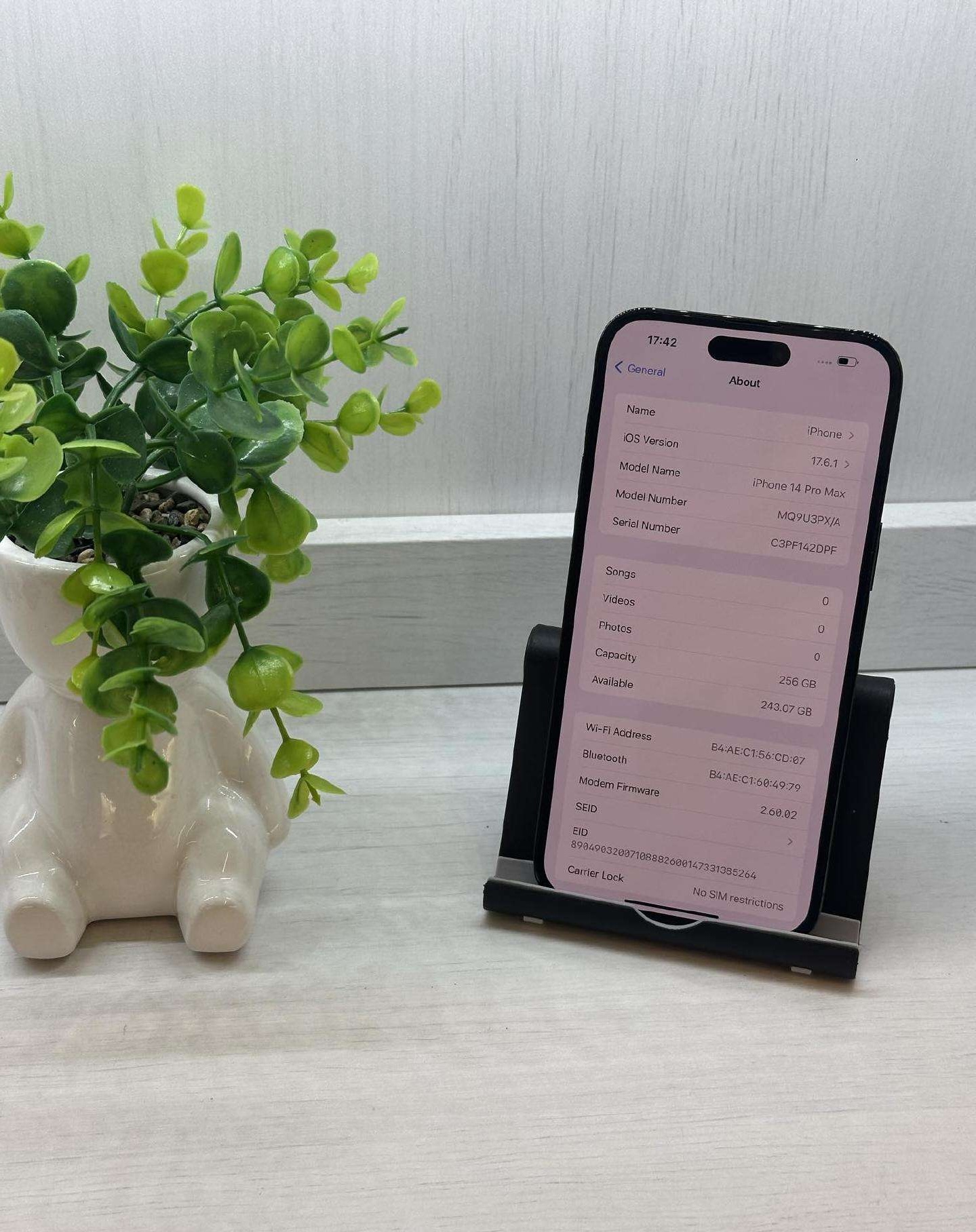 iPhone 14 pro max -128gb juodas