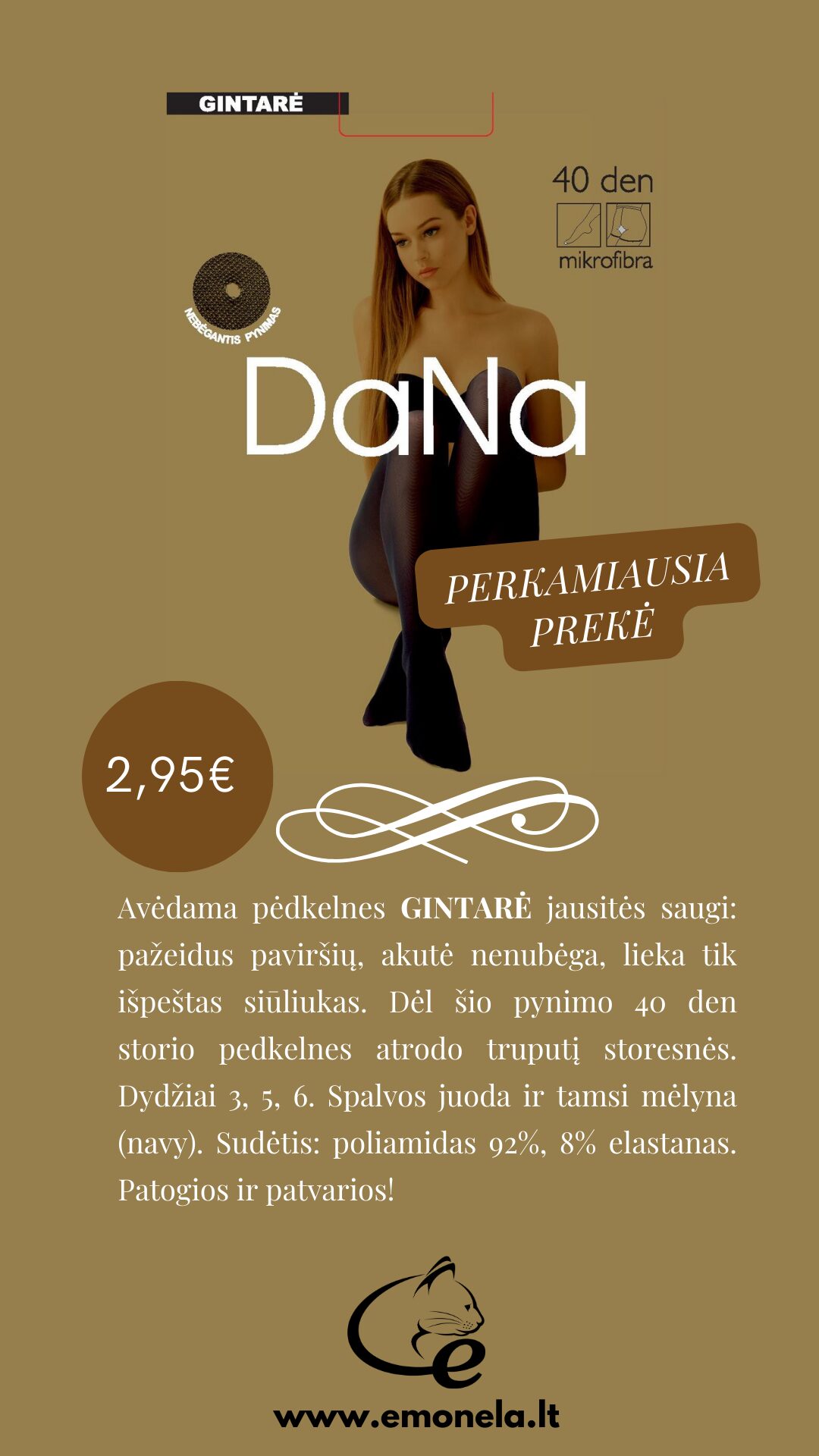 6XL Pėdkelnės 40 den – nebėgantis pynimas! Didesni dydžiai internetu