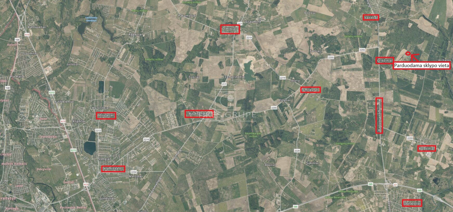 Parduodamas 93,05 a žemės sklypas Gribžinių kaime, šalia kaimo turizmo sodybos „Gribžė“.