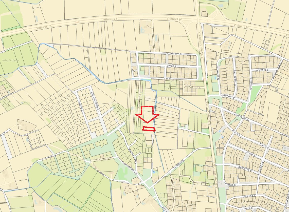 Parduodamas 24,53 arų sklypas gyvenamųjų namų statybai Gargždų miesto teritorijoje, Barboros Radvilaitės g.