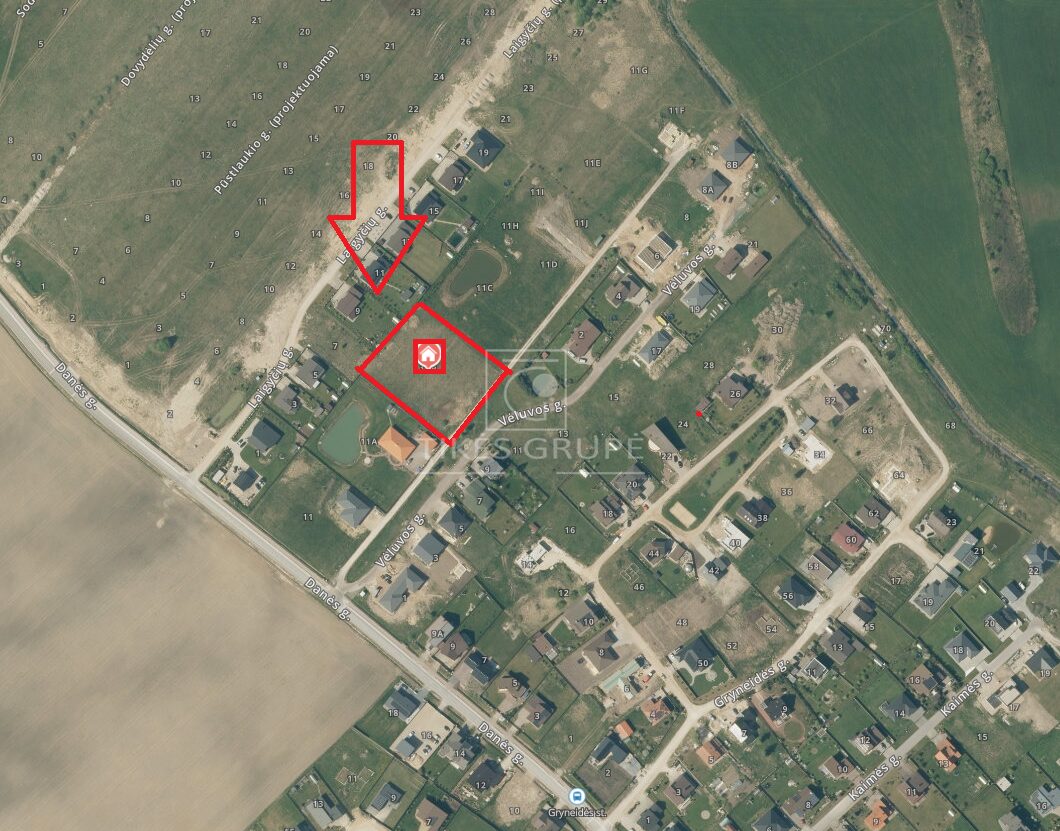 Parduodamas 55 a sklypas gyvenamųjų namų statybai Triušeliuose, Danės g.