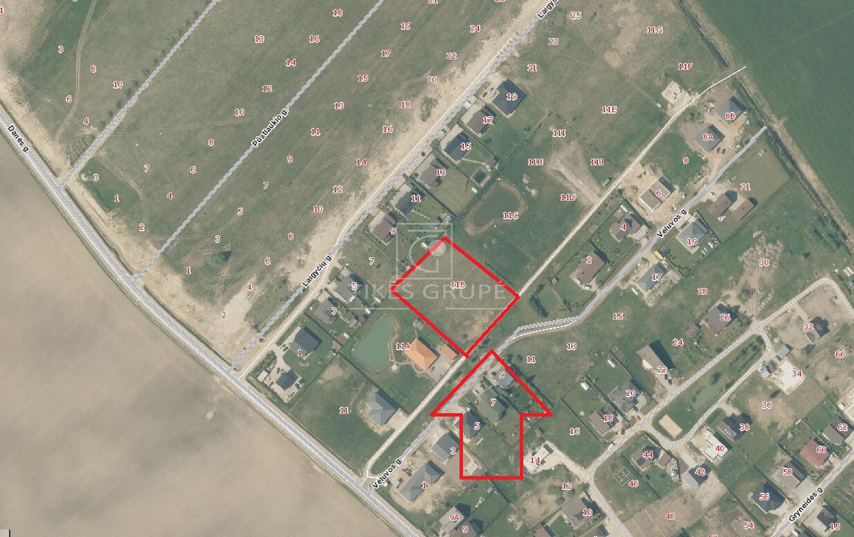 Parduodamas 55 a sklypas gyvenamųjų namų statybai Triušeliuose, Danės g.