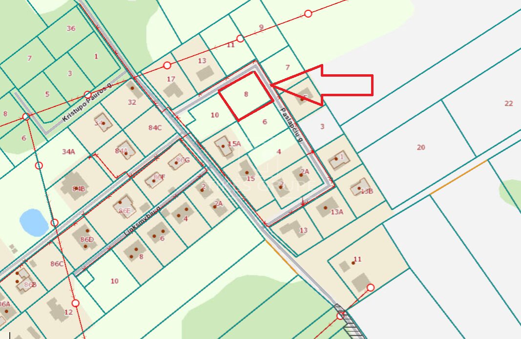 Parduodamas 10.34 arų kampinis sklypas gyvenamajai statybai Dituvoje, Paslapčių g.
