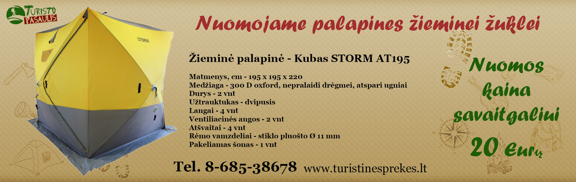 Palapinių nuoma žieminei žvejybai turistinesprekes.lt